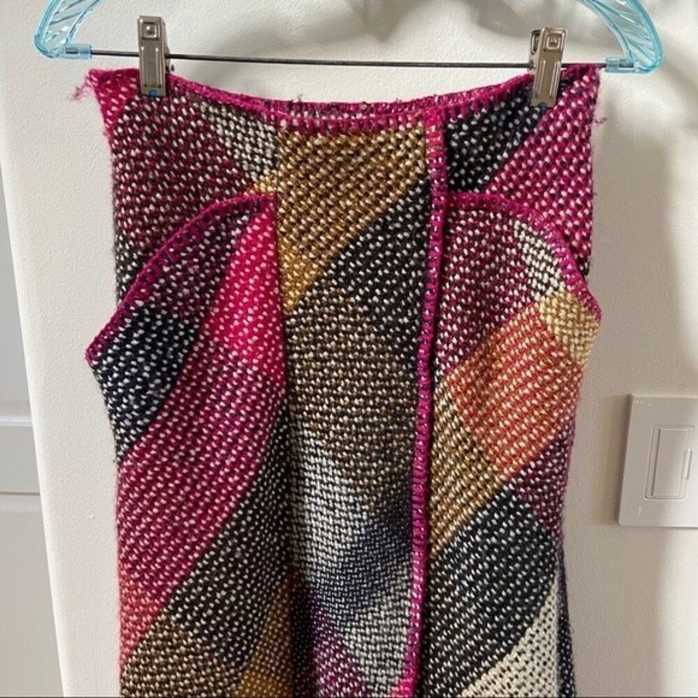 Gilmar Patchwork Paneled Virgin Wool Midi Skirt L - Picture 4 of 14